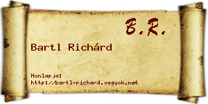 Bartl Richárd névjegykártya